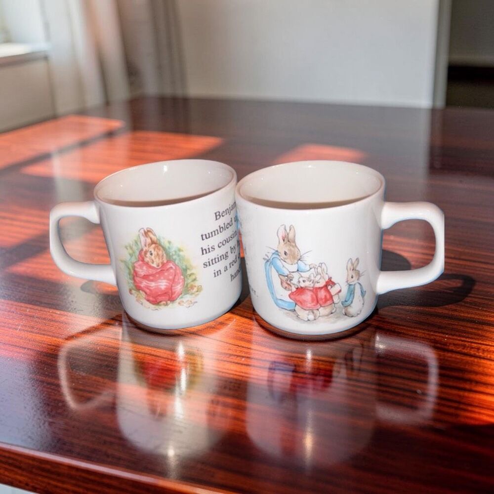 Vintage Frederick Warne & Co. Wedgewood 1993 PETER RABBIT & BENJAMIN BUNNY Cups - Picture 6 of 6